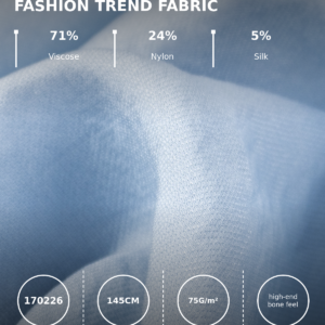 Silk-Touch Viscose-Nylon Blend – 145cm Width, 210GSM, In Stock