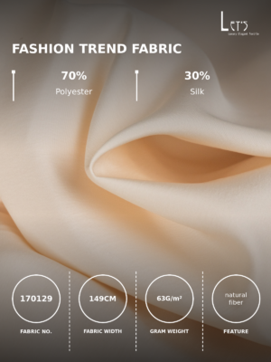 Silk-Polyester Blend – 149cm Width, 63GSM, In Stock