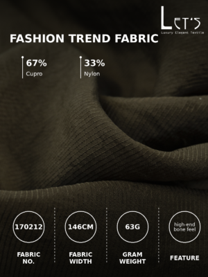 170212 Lightweight Cupro-Nylon Fabric – 146cm Width, 63GSM, In Stock