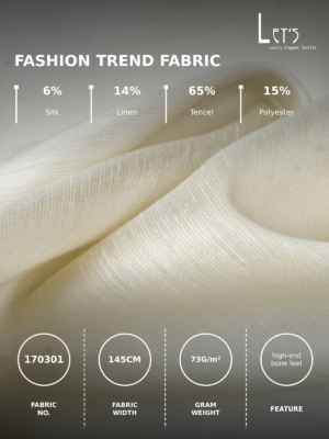 Silk-Linen-Tencel Blend – 145cm Width, 73GSM, In Stock