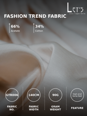 GTR006 Acetate-Cotton Blend Fabric – 140cm Width, 90GSM, In Stock